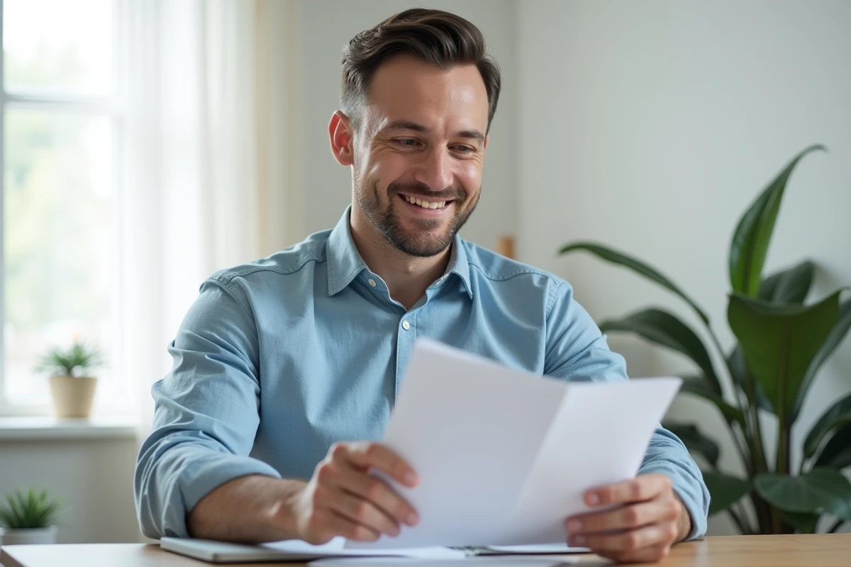 Homme visage rond coupe courte raie sur le côté dans un bureau à domicile minimaliste contemporain